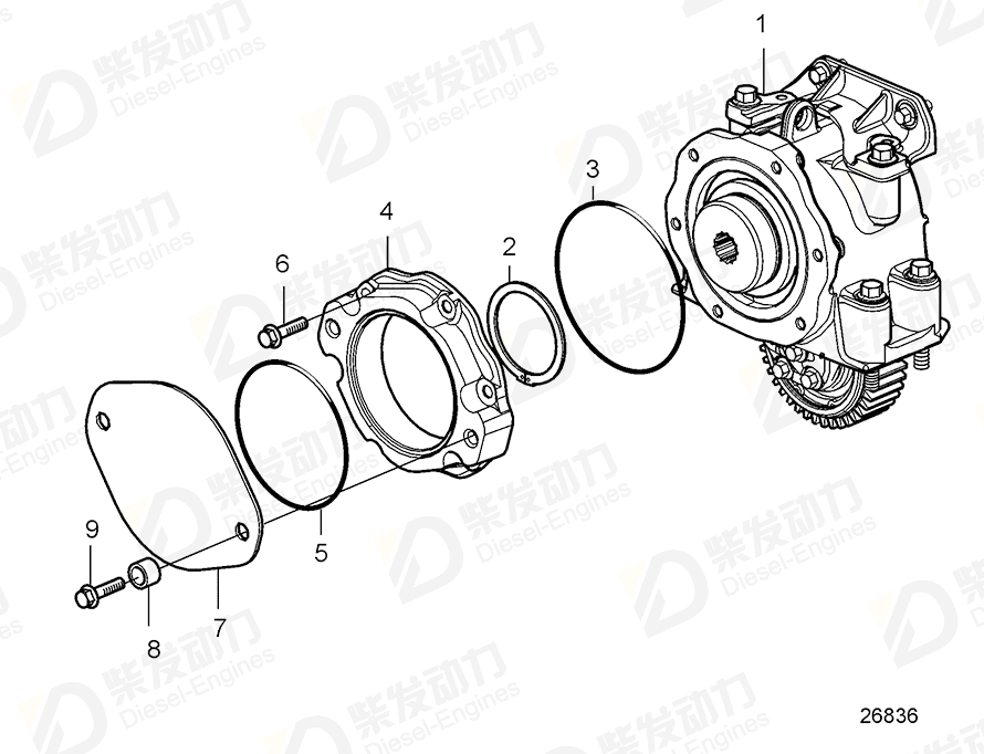 volvo penta Power take-off 21732856 Drawing volvo penta Power take-off 21732856 Drawing